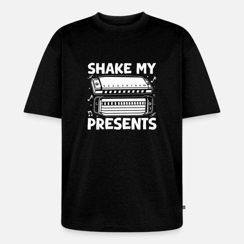Harmonica Musican Shake My Presents Harmonica - Unisex Premium Oversized Bio T-Shirt - Schwarz