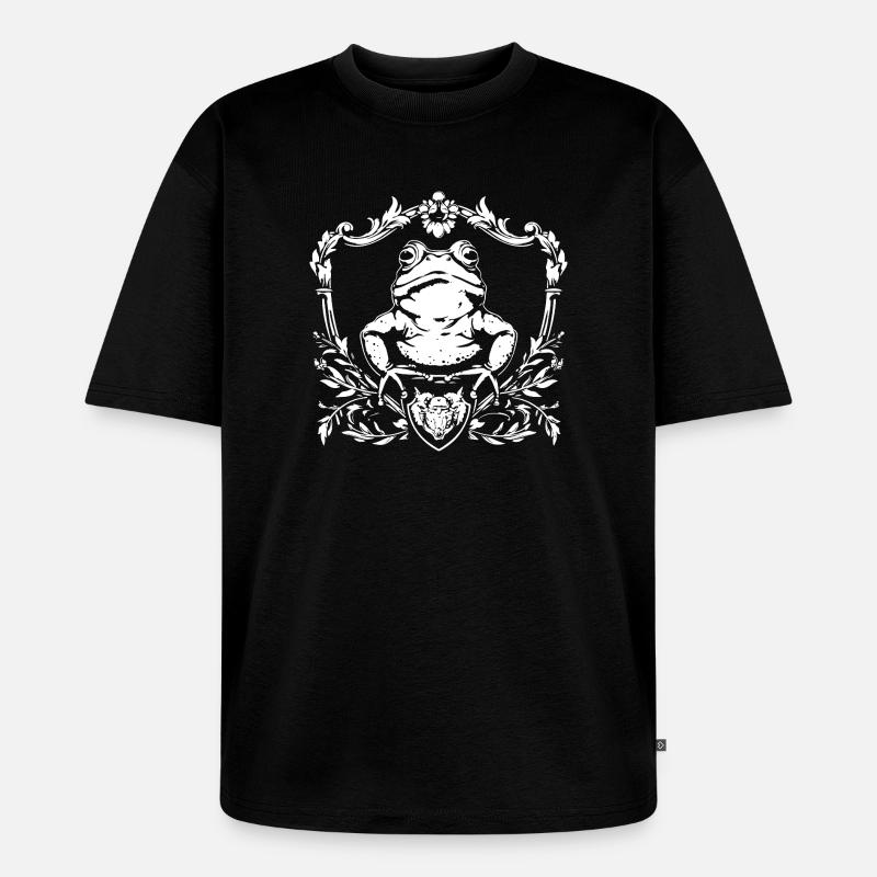 Toad in ornamental frame - Unisex Premium Oversized Organic T-Shirt - black