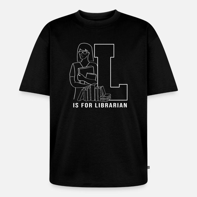 Leseratte Bibliothek Lesen - Unisex Premium Oversized Bio T-Shirt - Schwarz