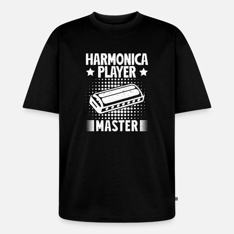 Harmonica Musican Player Master Harmonica - Unisex Premium Oversized Bio T-Shirt - Schwarz