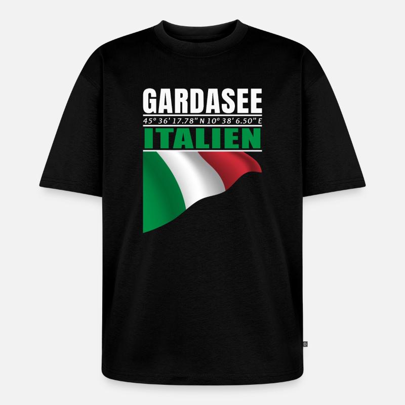 Gardasee - Unisex Premium Oversized Bio T-Shirt - Schwarz