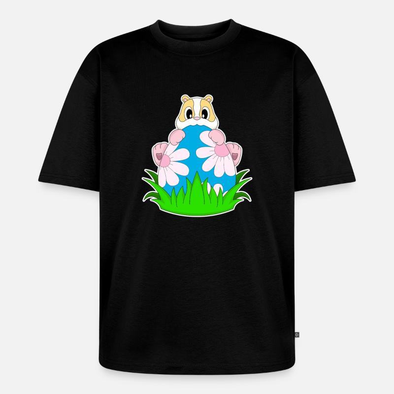 Hamster Easter Easter Egg - Unisex Premium Oversized Organic T-Shirt - black
