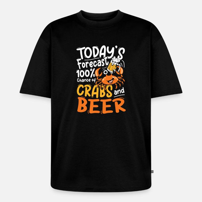 Krebs und Bier Vorhersage Design - Unisex Premium Oversized Bio T-Shirt - Schwarz