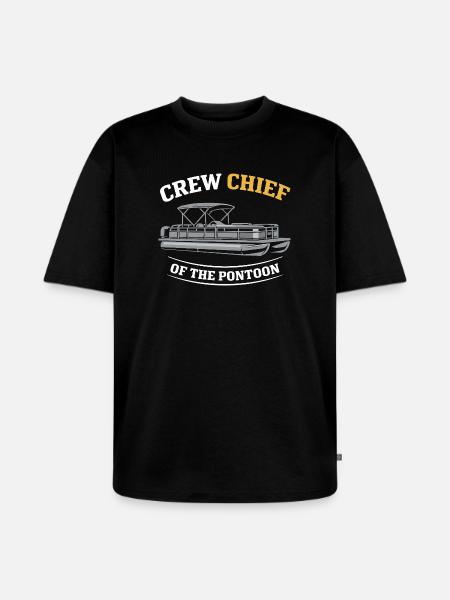 Pontoon Party Pontoon Crew Pontoon Boat - Unisex Premium Oversized Organic T-Shirt - black