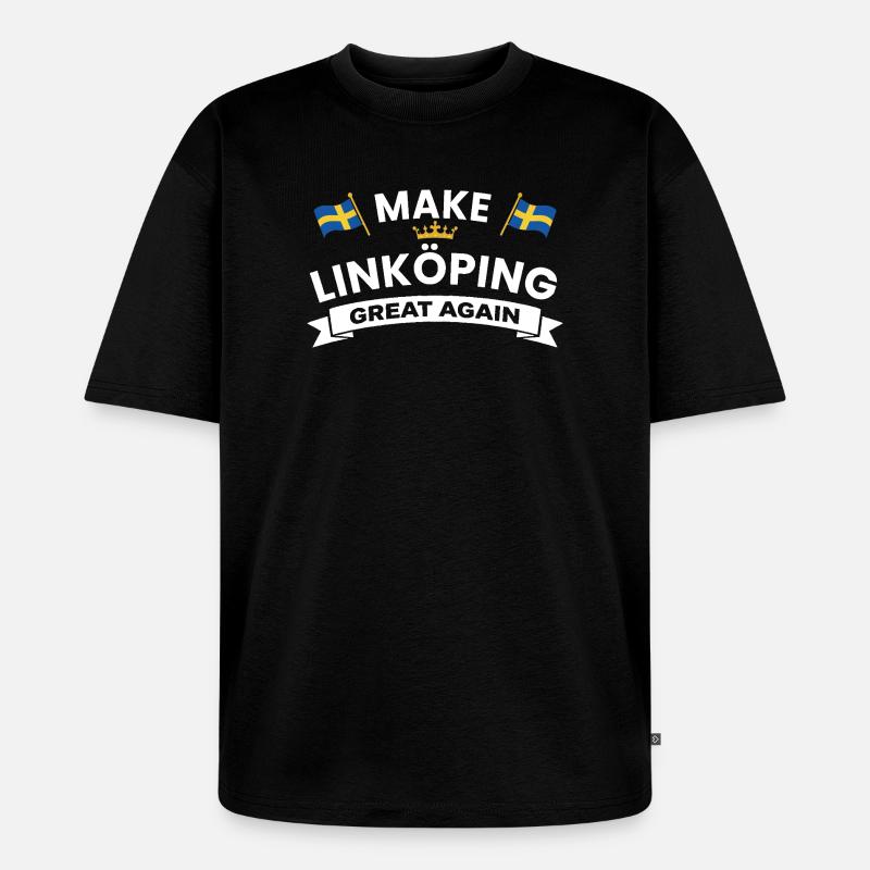 Linköping Stärkere Kohäsion - Unisex Premium Oversized Bio T-Shirt - Schwarz