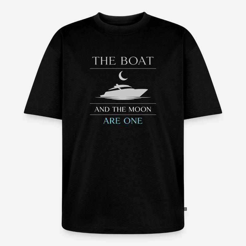 Nachtbootfahren Mit - Unisex Premium Oversized Bio T-Shirt - Schwarz