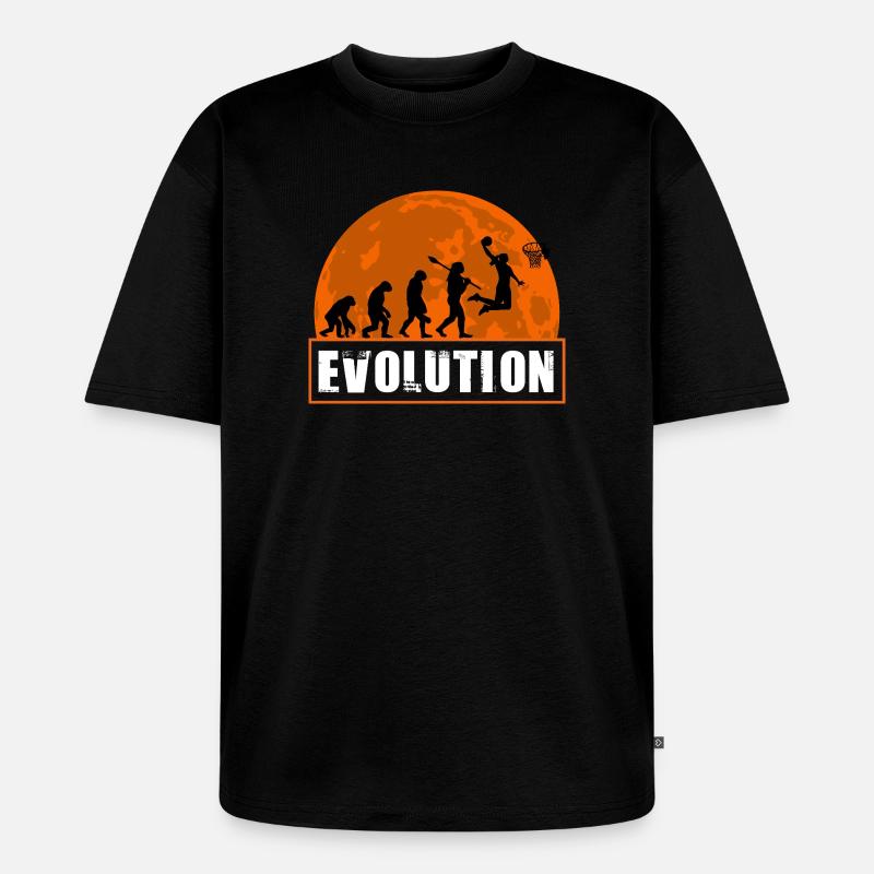 Basketball Evolution Spieler dunkt Silhouette - Unisex Premium Oversized Bio T-Shirt - Schwarz