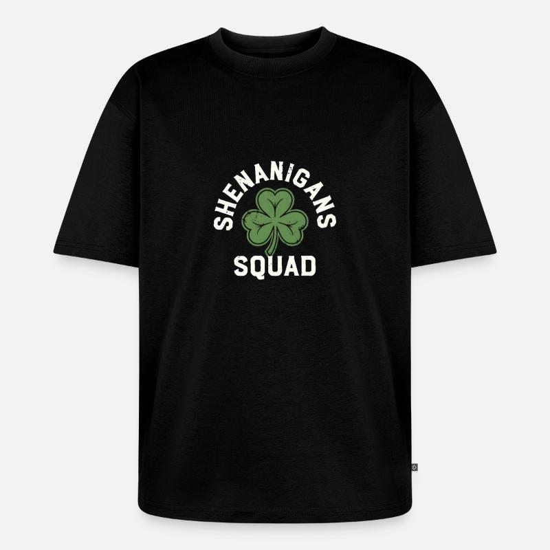 Shenanigans Squad Shamrock - Unisex Premium Oversized Bio T-Shirt - Schwarz