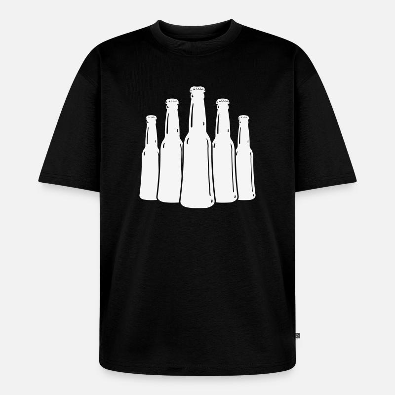 Silhouette des bouteilles de bière - T-shirt Premium bio oversize Unisexe - noir