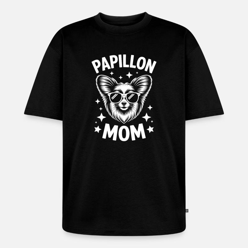 Papillon Sprüche Hunde Lustiges Papillon Geschenk  - Unisex Premium Oversized Bio T-Shirt - Schwarz
