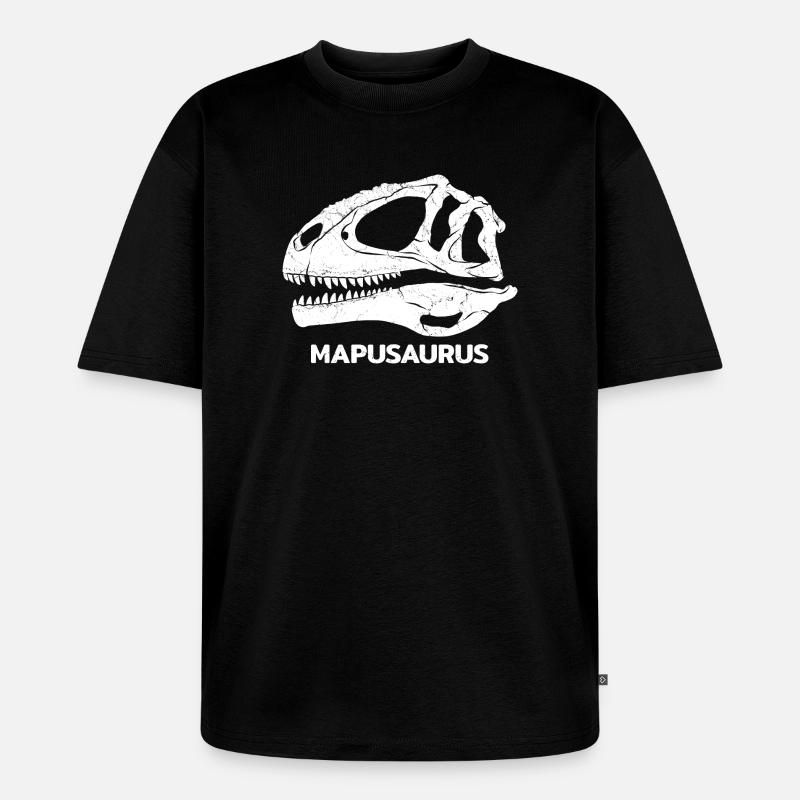 Fossile de crâne de Mapusaurus - T-shirt Premium bio oversize Unisexe - noir