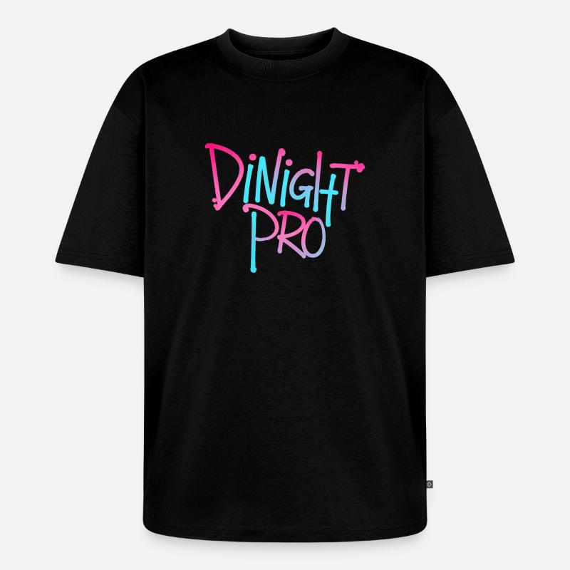 Dinight Pro Neon Gradient - Unisex Premium Oversized Bio T-Shirt - Schwarz