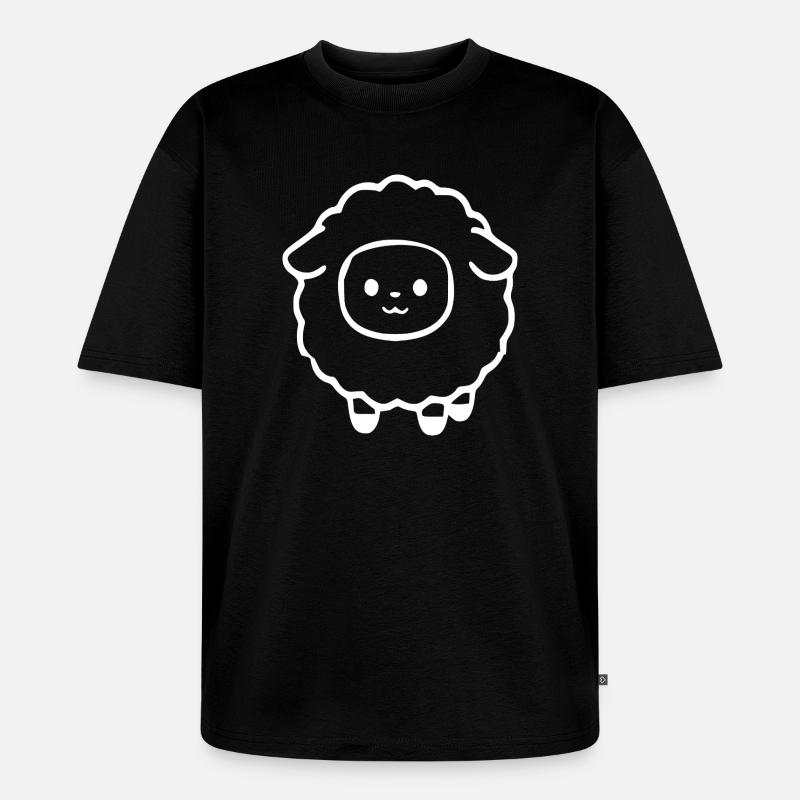 Schaf Schäfchen Lamm - Unisex Premium Oversized Bio T-Shirt - Schwarz