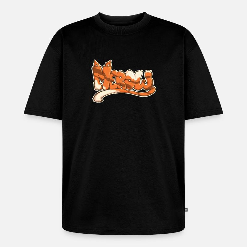Merow, ein gezogenes Wort - Unisex Premium Oversized Bio T-Shirt - Schwarz