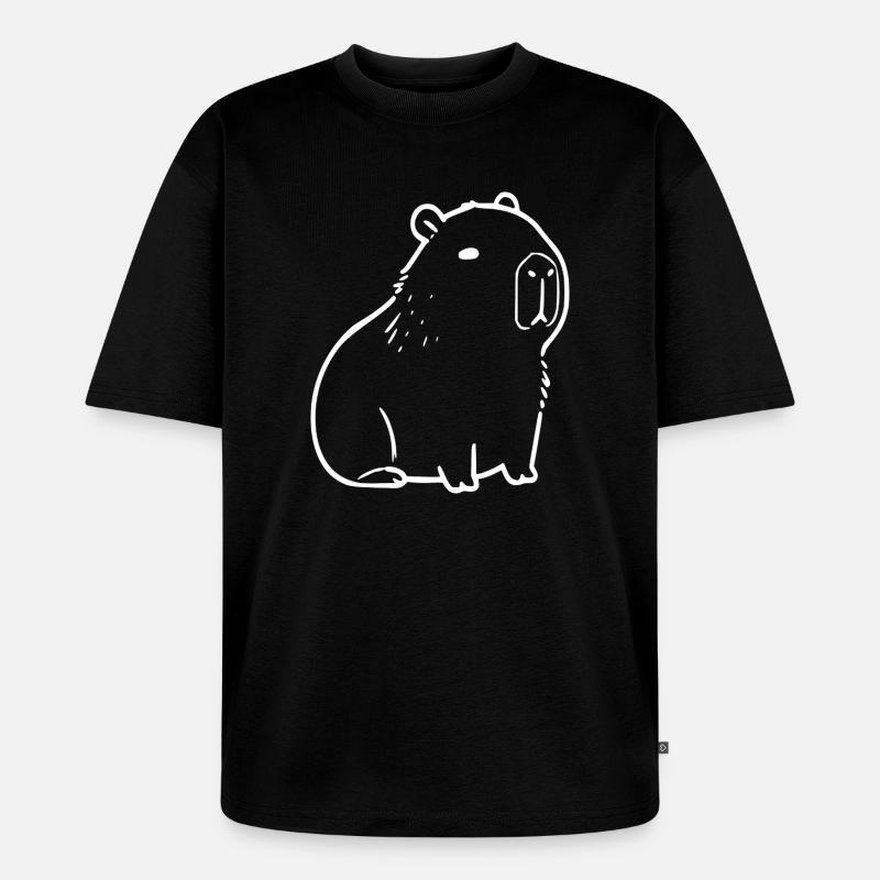 Capybara capybara blanc - T-shirt Premium bio oversize Unisexe - noir