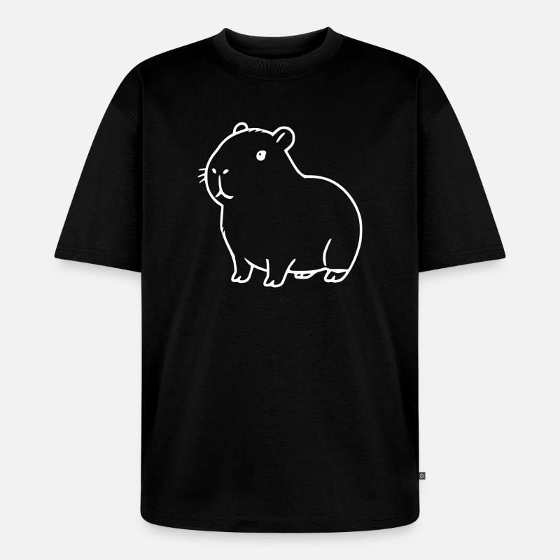 Capybara capybara blanc - T-shirt Premium bio oversize Unisexe - noir