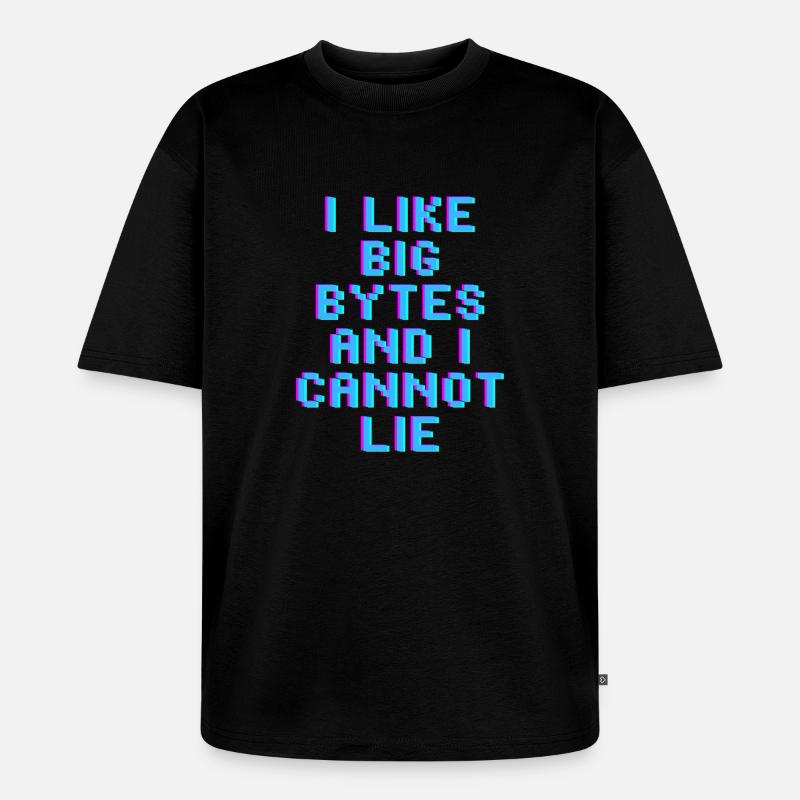 Ich mag große Bytes - Unisex Premium Oversized Bio T-Shirt - Schwarz