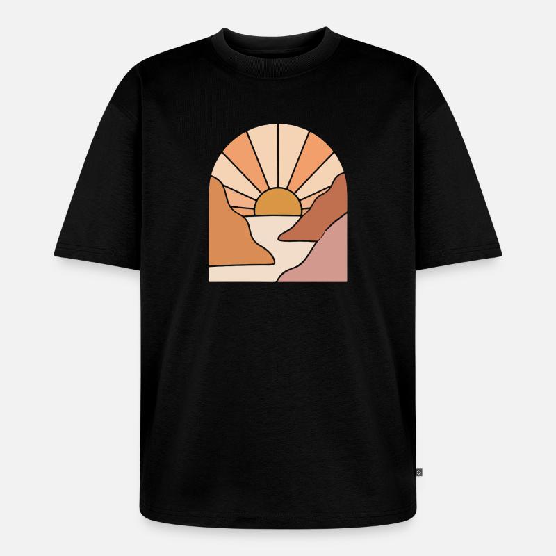 Sunlit Canyon Path - Unisex Premium Oversized Bio T-Shirt - Schwarz