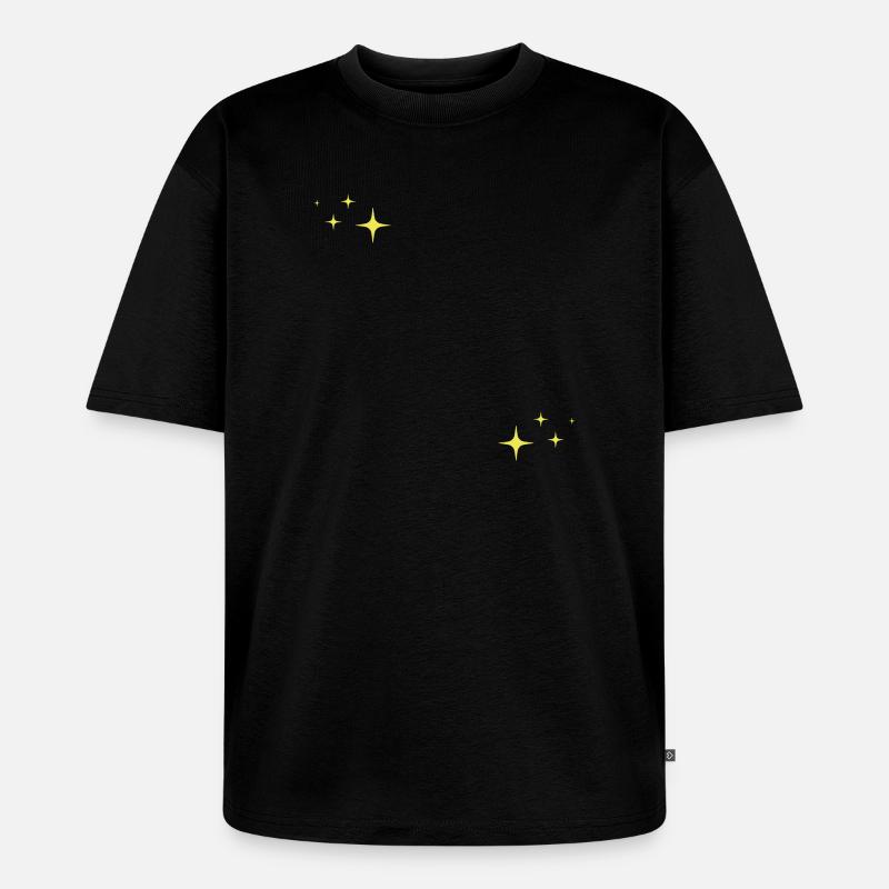 Funkeln Glitzer Sterne - Unisex Premium Oversized Bio T-Shirt - Schwarz