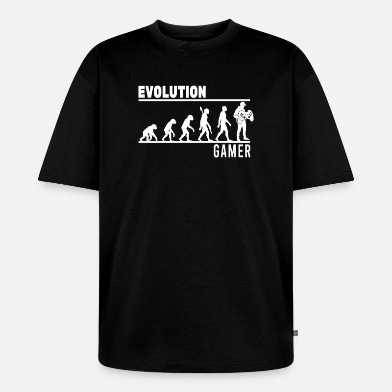 evolution gamer - Unisex Premium Oversized Bio T-Shirt - Schwarz