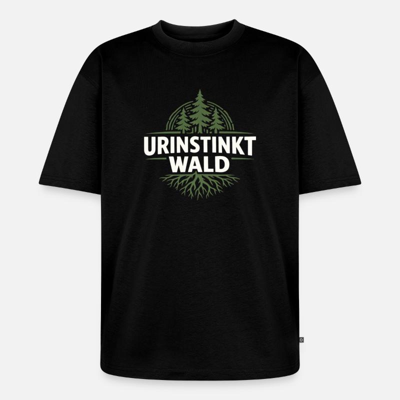 Primal Instinct Forest Emblem - Unisex Premium Oversized Organic T-Shirt - black