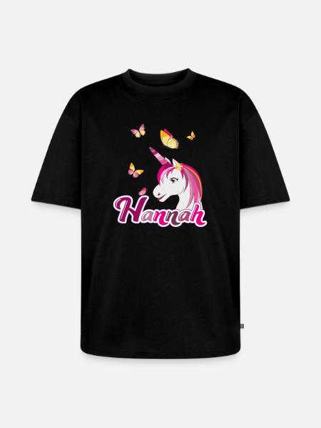 Hannah , Mädchenname, Lieblingsname - Unisex Premium Oversized Bio T-Shirt - Schwarz