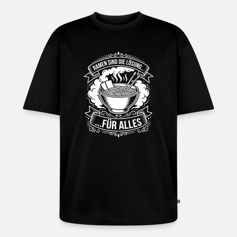 Ramen is the solution - Unisex Premium Oversized Organic T-Shirt - black