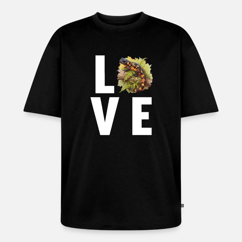 Feuersalamander Salamander - Unisex Premium Oversized Bio T-Shirt - Schwarz