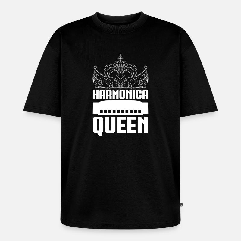 Harmonica Musican Queen Harmonica - Unisex Premium Oversized Bio T-Shirt - Schwarz
