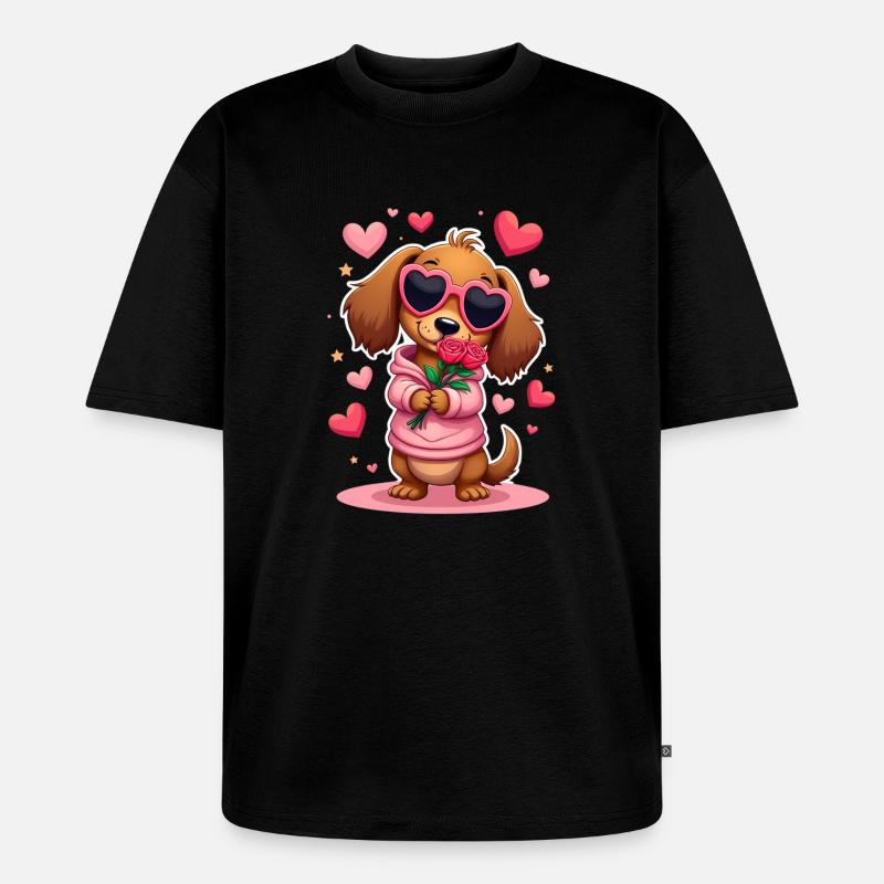 Dackel teckel teckel tekel - T-shirt Premium bio oversize Unisexe - noir