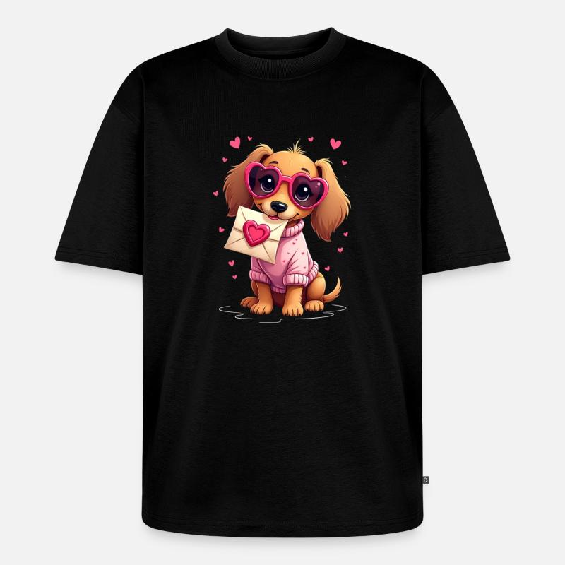 Dackel teckel teckel tekel - T-shirt Premium bio oversize Unisexe - noir