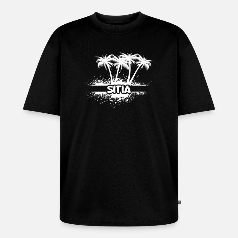 Sitia als Sonne - Unisex Premium Oversized Bio T-Shirt - Schwarz