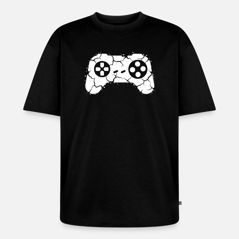Controller Risse Rage Quit - Unisex Premium Oversized Bio T-Shirt - Schwarz