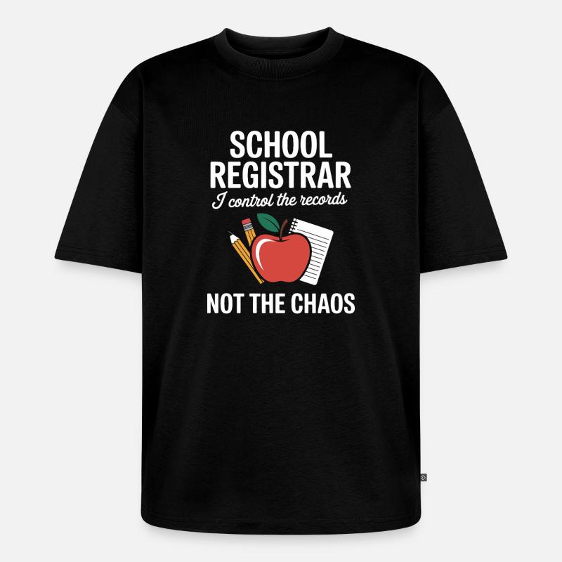 Schulsekretärin Front Office Schule Geschenk - Unisex Premium Oversized Bio T-Shirt - Schwarz