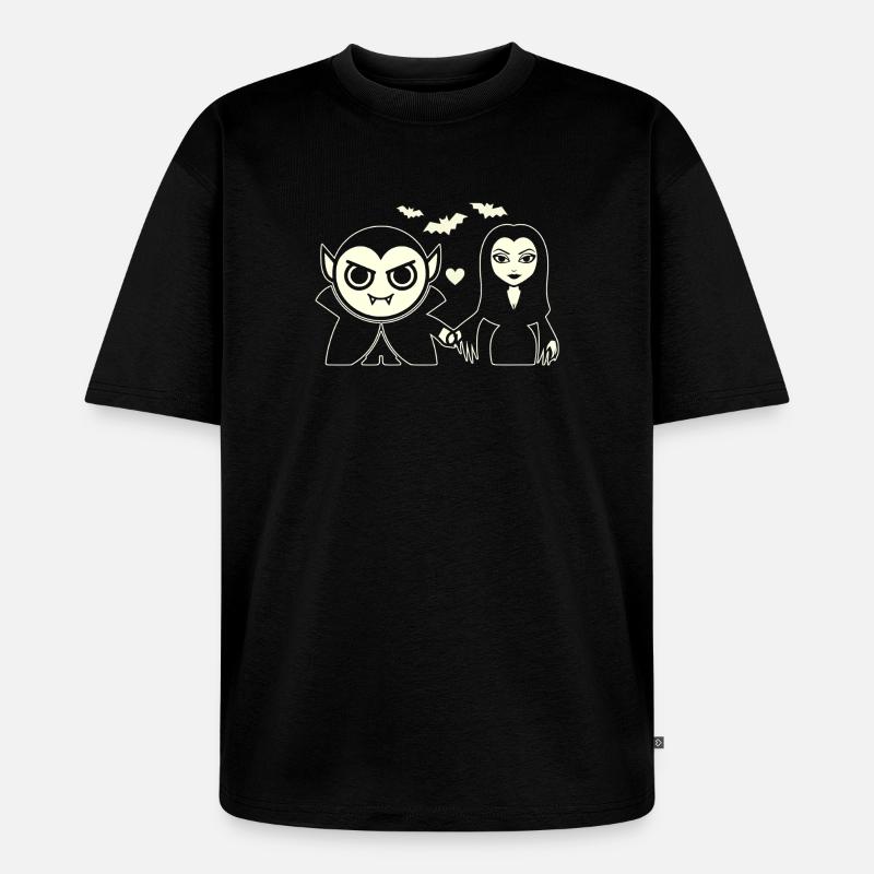 Vampire et Vampire de la Nuit - T-shirt Premium bio oversize Unisexe - noir