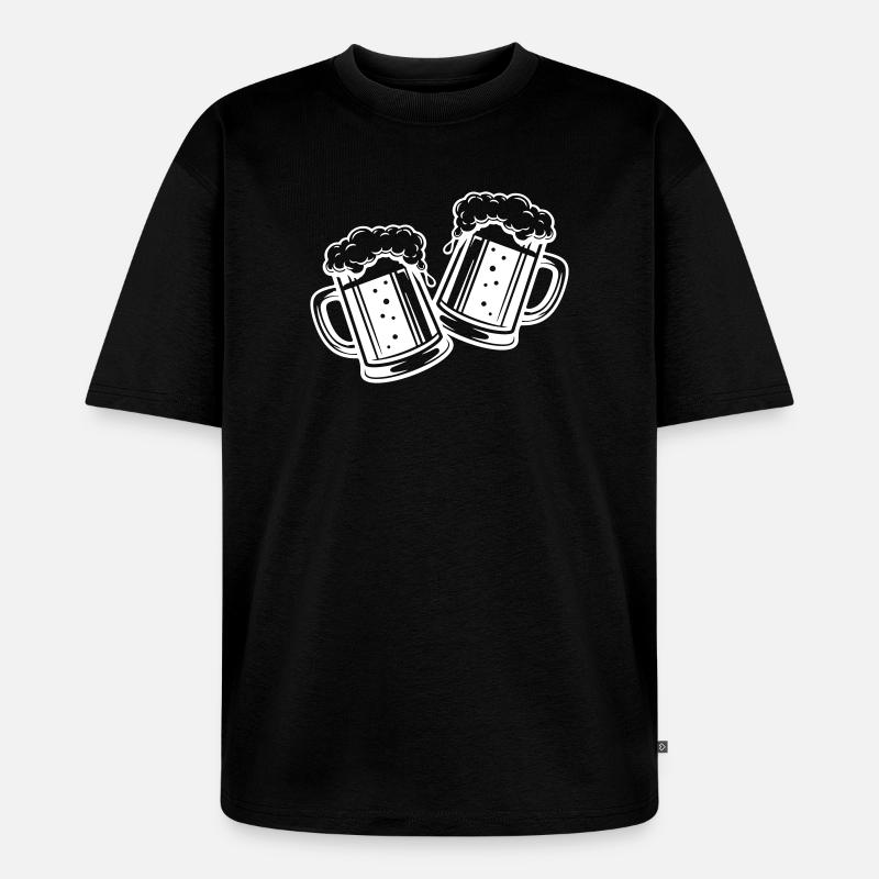 Toast de bière verre - T-shirt Premium bio oversize Unisexe - noir