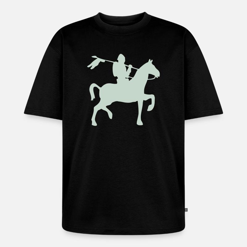 Ritter Krieger auf ein Pferd - Unisex Premium Oversized Bio T-Shirt - Schwarz