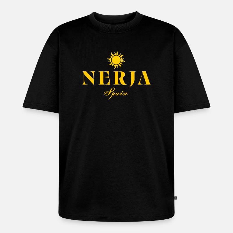 Nerja Sun Spanien-Logo - Unisex Premium Oversized Bio T-Shirt - Schwarz