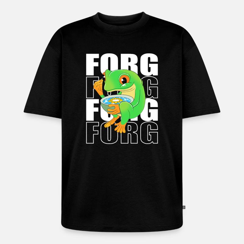 Frosch Laubfrosch - Unisex Premium Oversized Bio T-Shirt - Schwarz