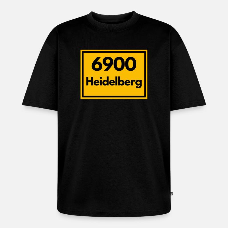 OLD POSTCODE POSTCODE RETRO 6900 HEIDELBERG - Unisex Premium Oversized Organic T-Shirt - black