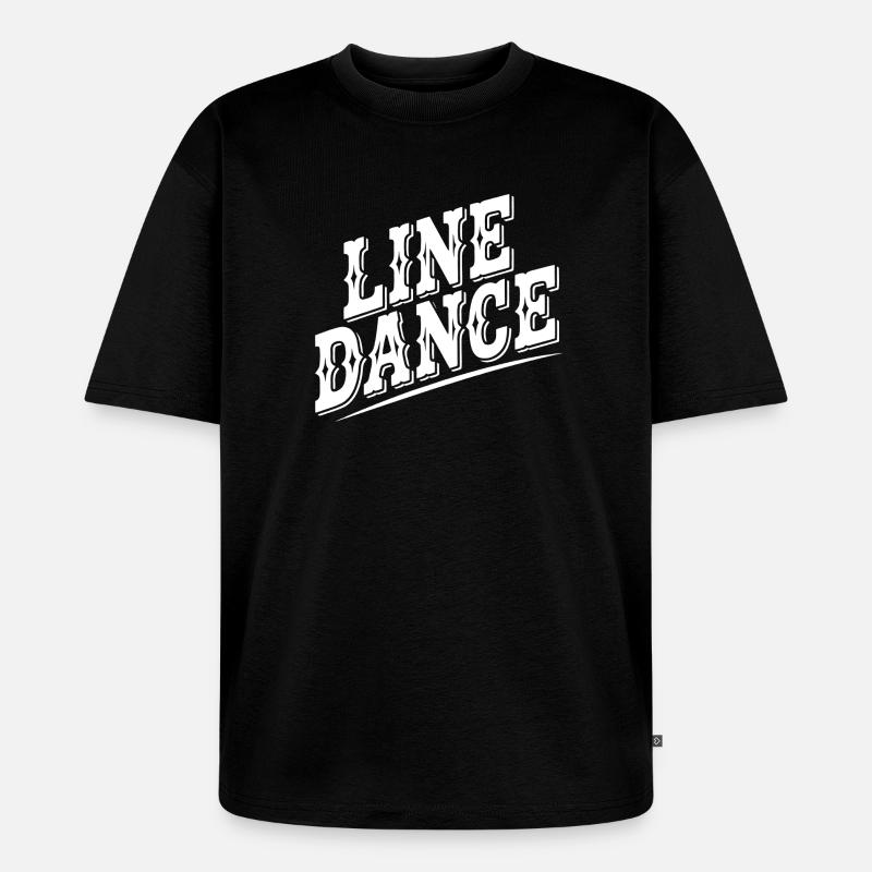 Line Dance Retro Stil - Unisex Premium Oversized Bio T-Shirt - Schwarz