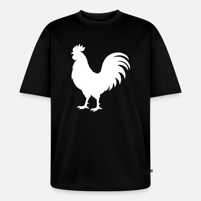 Hahn Silhouette - Unisex Premium Oversized Bio T-Shirt - Schwarz