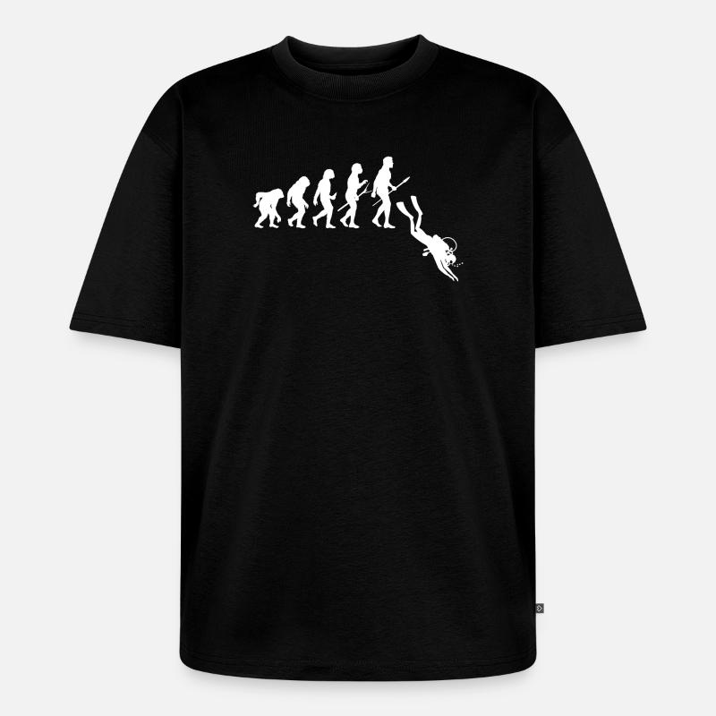 Taucher Evolution - Tauchen - Unisex Premium Oversized Bio T-Shirt - Schwarz