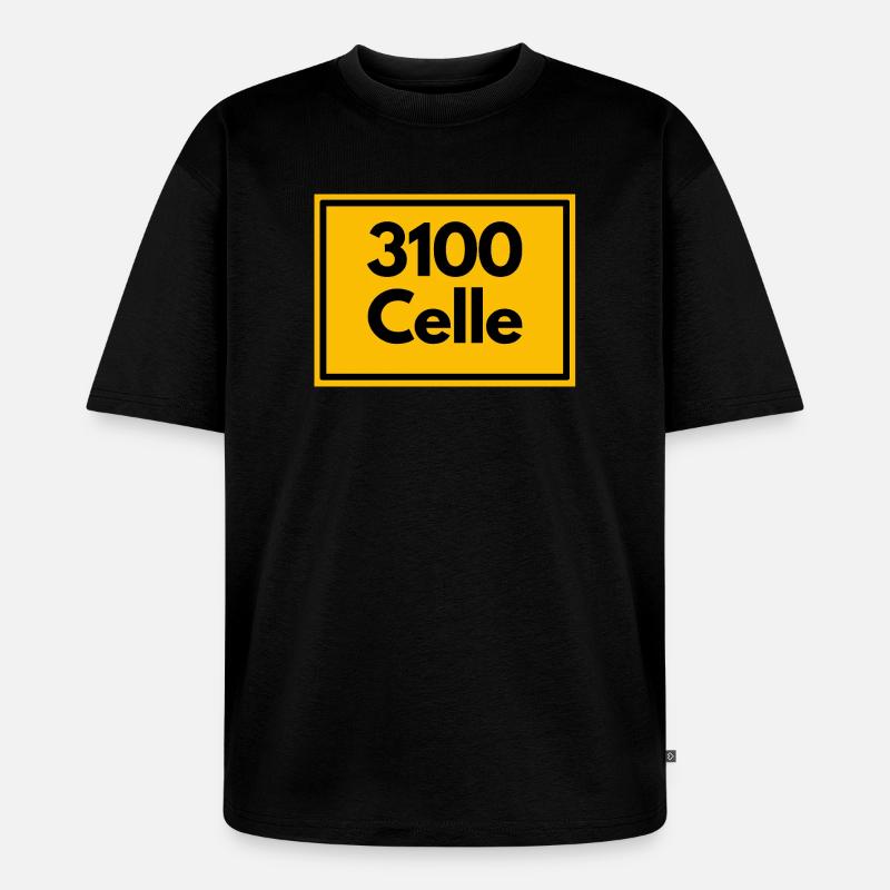 ANCIEN CODE POSTAL RETRO 3100 CELLE - T-shirt Premium bio oversize Unisexe - noir