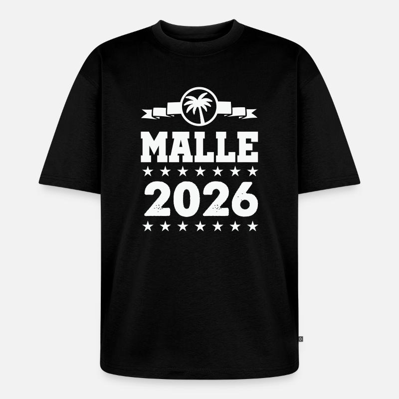 Mallorca 2026 Palmen - Unisex Premium Oversized Bio T-Shirt - Schwarz