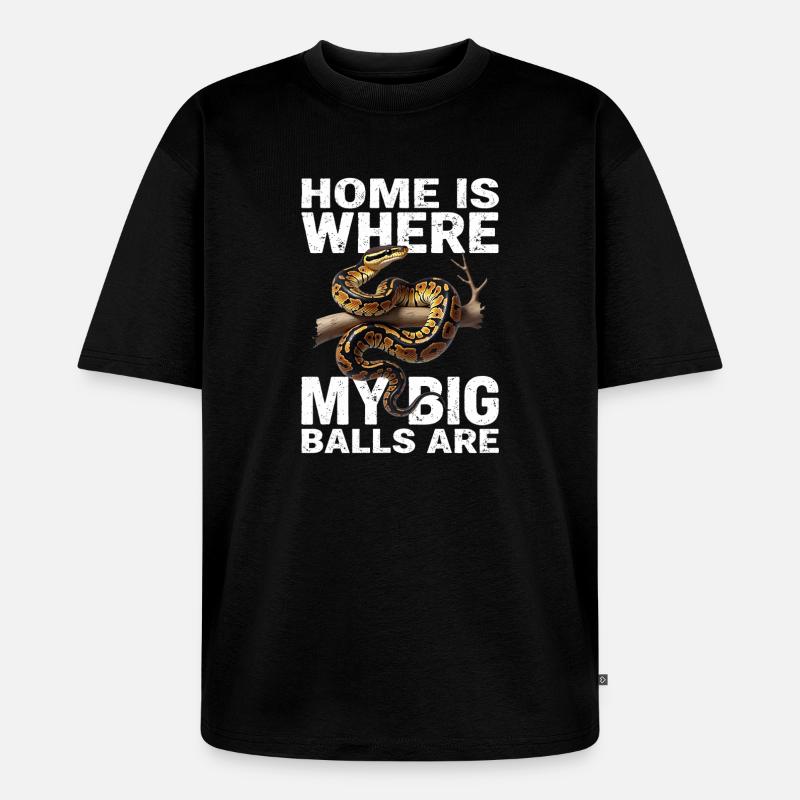 Königspython Schlangen Liebhaber Terrarium Python - Unisex Premium Oversized Bio T-Shirt - Schwarz