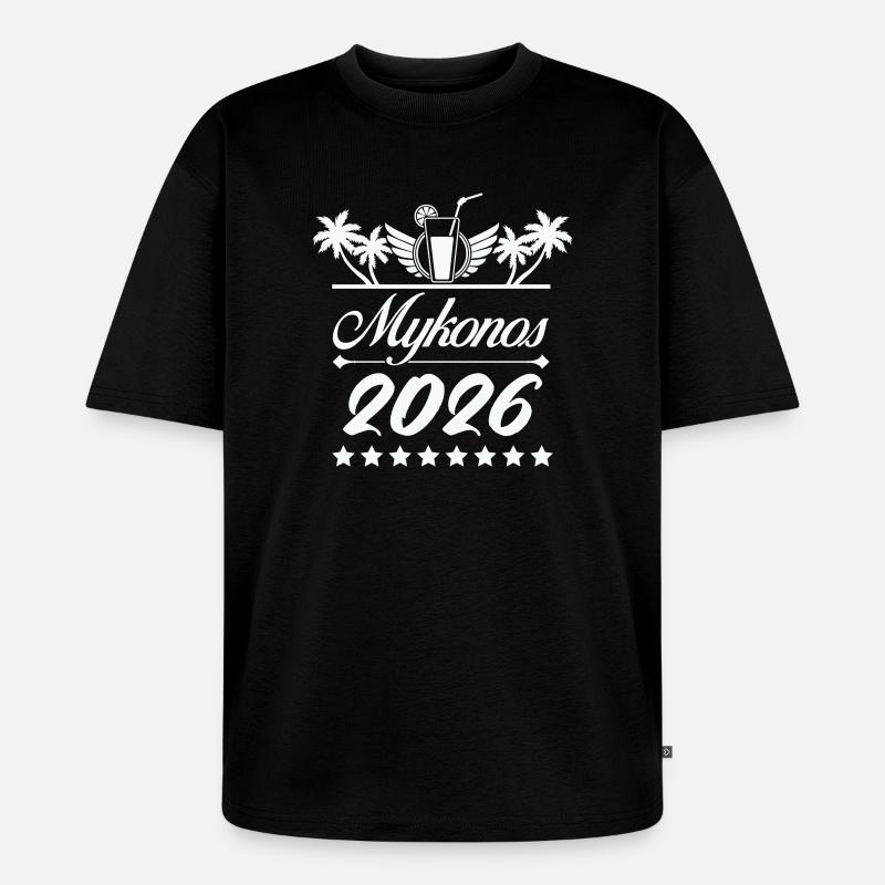 Mykonos 2026 Strand-Logo - Unisex Premium Oversized Bio T-Shirt - Schwarz