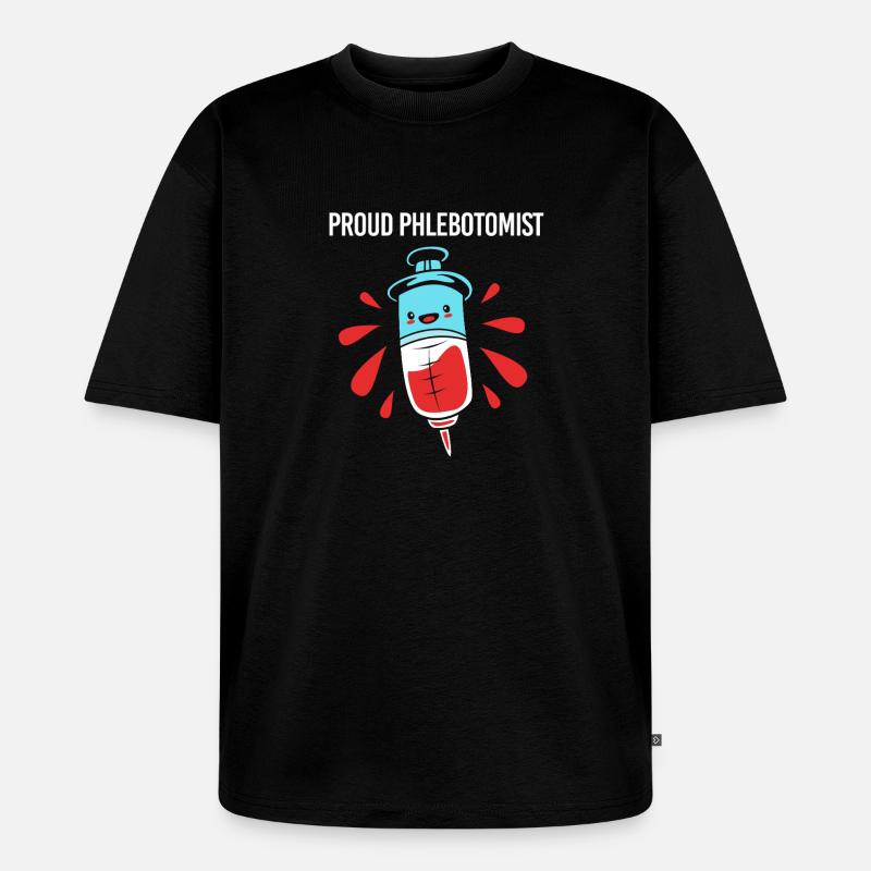 Pflege Pfleger Pflegerin Blutentnahme Phlebotomist - Unisex Premium Oversized Bio T-Shirt - Schwarz