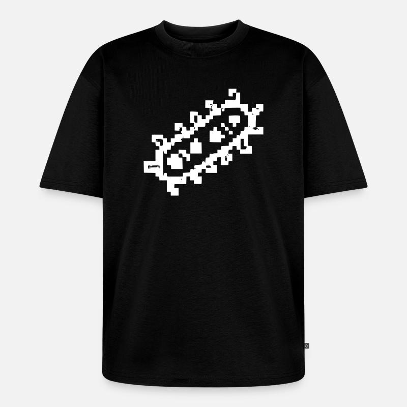 Bacteria Rods Pixel Germ - Unisex Premium Oversized Organic T-Shirt - black