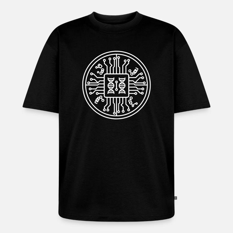 Bioinformatics Chip DNA Tech - Unisex Premium Oversized Organic T-Shirt - black